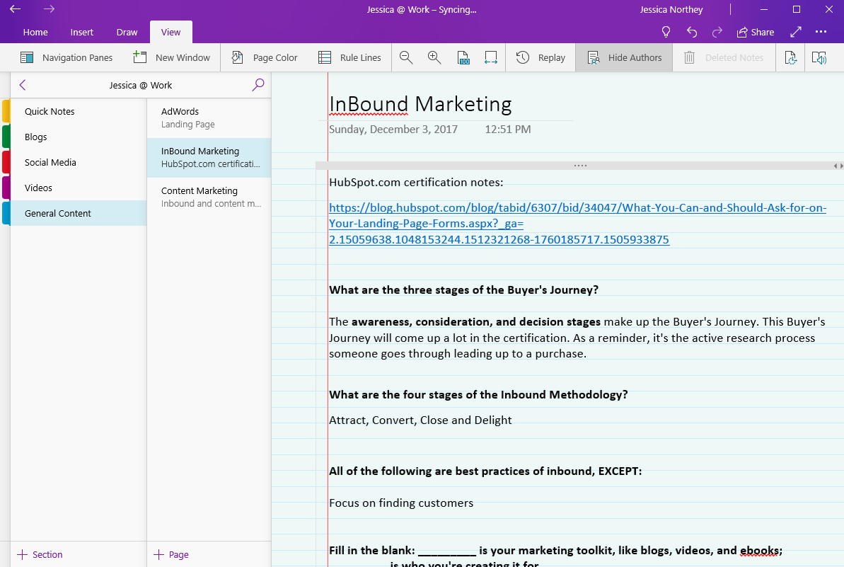 Onenote Project Management Examples